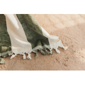 VINGA Valmer strand handdoek, groen, wit