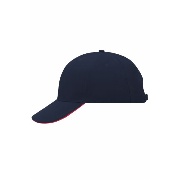 MB024 6 Panel Sandwich Cap - navy/red - one size