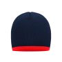 MB7584 Beanie with Contrasting Border - navy/red - one size