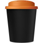 Americano® Espresso Eco 250 ml recycled tumbler with spill-proof lid - Solid black/Orange