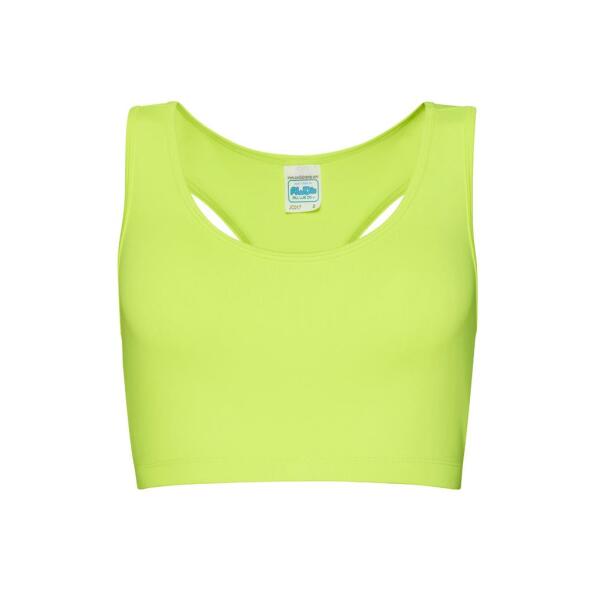 AWDis Ladies Cool Sports Crop Top, Electric Yellow, S, Just Cool