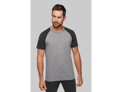 Tweekleurig Triblend sport-t-shirt met korte mouwen volwassene Tweekleurig Triblend sport-t-shirt met korte mouwen volwassene