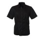 Ladies' Shirt Shortsleeve Micro-Twill - black - 3XL