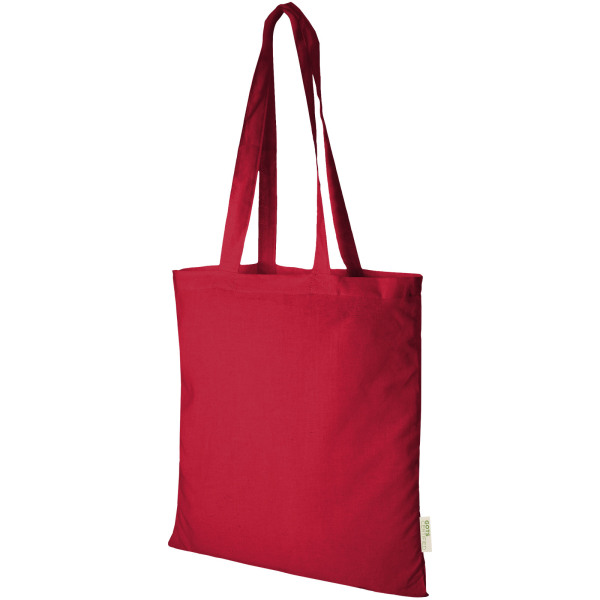 Orissa 100 g/m² GOTS organic cotton tote bag 7L - Red