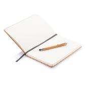 A5 kurken notitieboek incl. touchscreen pen, bruin
