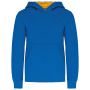 Kinder hooded sweater met gecontrasteerde capuchon Light Royal Blue / Yellow 8/10 jaar