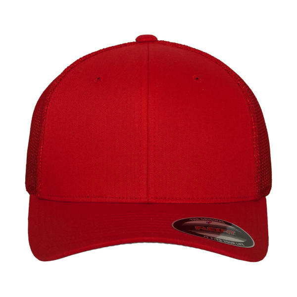 Mesh Cotton Twill Trucker Cap - Red - L/XL
