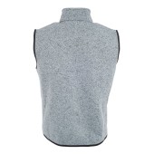 Men's Knitted Fleece Vest - light-grey-melange/red - S