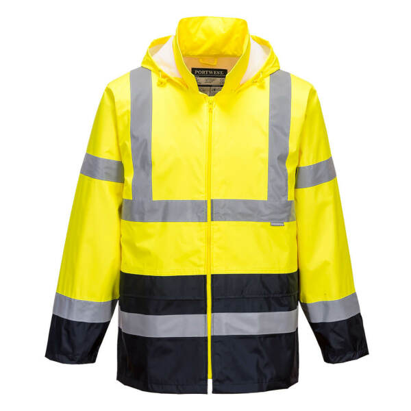 Hi-Vis Classic Contrast Rain Jacket Yellow/Navy