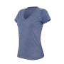 Dames-t-shirt V-hals korte mouwen polykatoen Blue Heather S