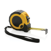 RCS gerecycled plastic 3M/16 mm rolmaat met stopknop, geel, zwart