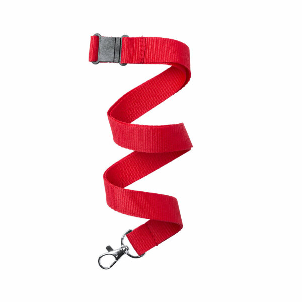 Onbedrukt Keycord met safety clip - rood