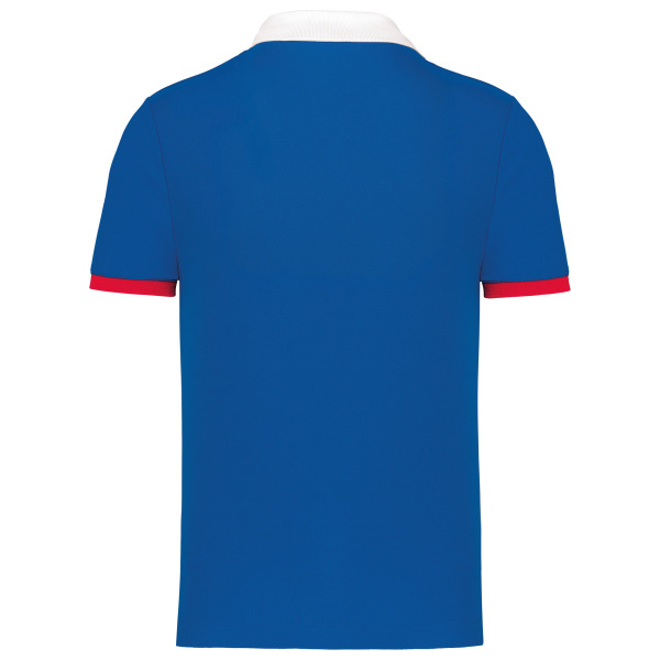 Heren-sportpolo Sporty Royal Blue / White / Red 3XL