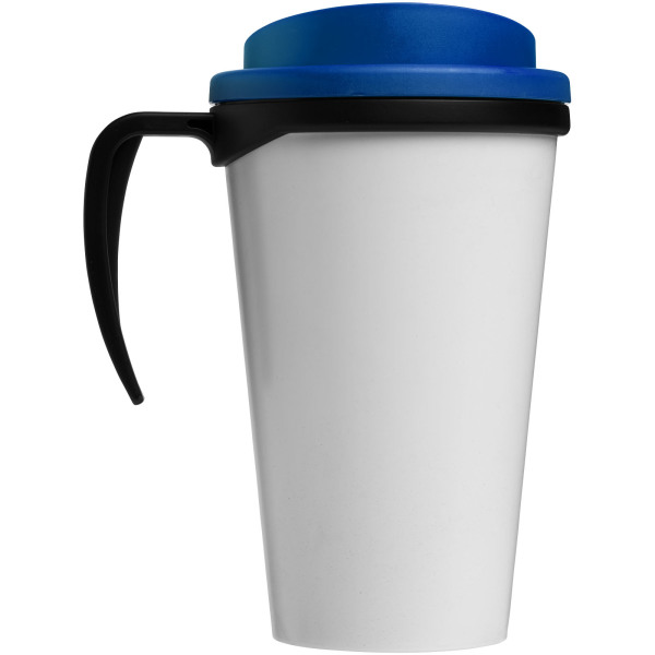 Brite-Americano® grande 350 ml insulated mug - Solid black/Mid blue