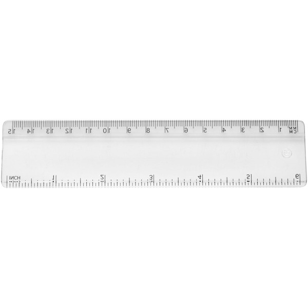 Renzo 15 cm plastic ruler - Transparent clear