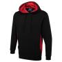 Two Tone Hooded Sweatshirt - 2XL - Black/Red