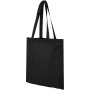 Madras 140 g/m² cotton tote bag 7L - Solid black