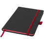 Colour-edge A5 hard cover notebook - Solid black/Red