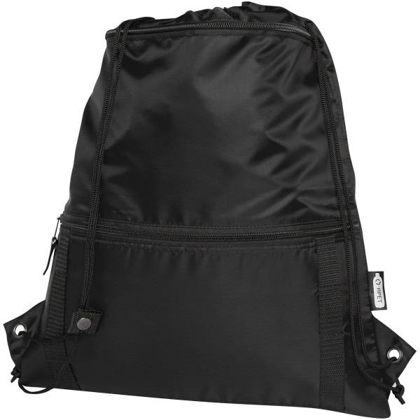 Adventure recycled insulated drawstring bag 9L - Solid black