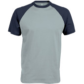 Baseball - Tweekleurig t-shirt Ice Blue / Denim S