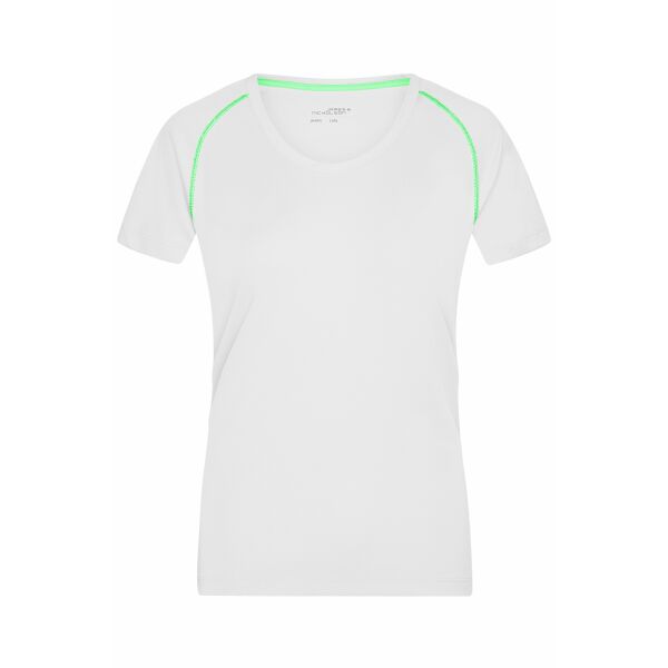 Ladies' Sports T-Shirt - white/bright-green - XS