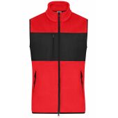 Men's Fleece Vest - red/black - S