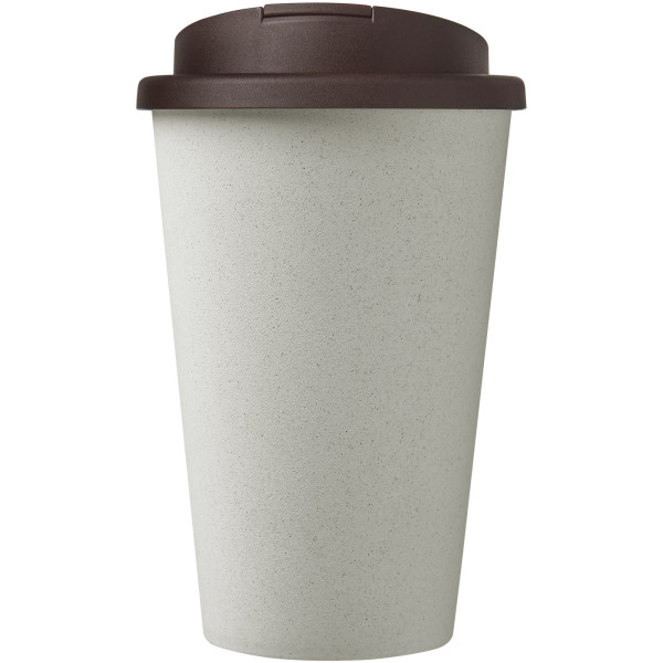 Americano® Eco 350 ml recycled tumbler with spill-proof lid - Brown/White