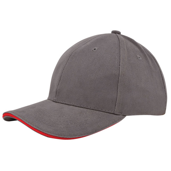 Heavy brushed cap - Grijs/Rood Heavy brushed cap - Grijs/Rood