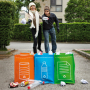 3pcs recycle waste bags, green