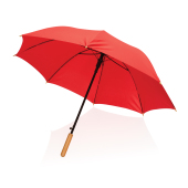 23" Impact AWARE™ RPET 190T auto åben, bambus paraply, rød