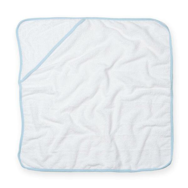 Babies Hooded Towel, White/Blue, ONE, Towel City