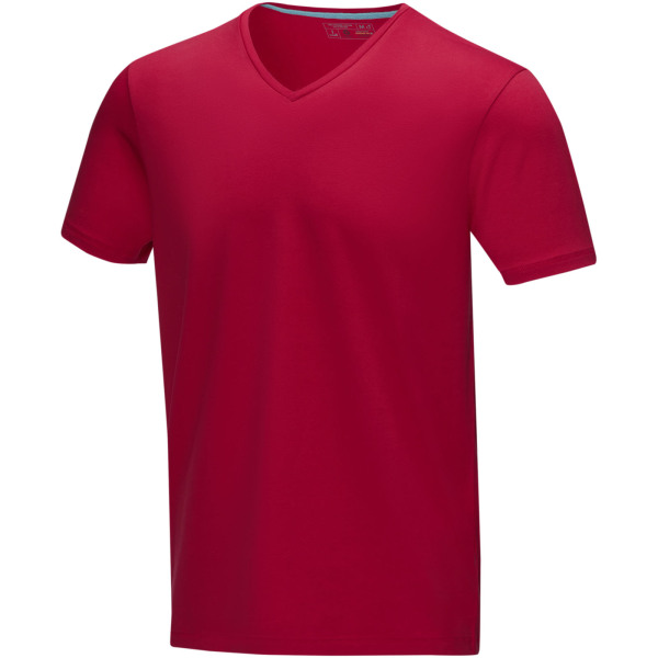 Kawartha short sleeve men's GOTS organic V-neck t-shirt - Red - XS
