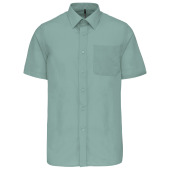 Overhemd in onderhoudsvriendelijk polykatoen-popeline korte mouwen heren Sage 4XL