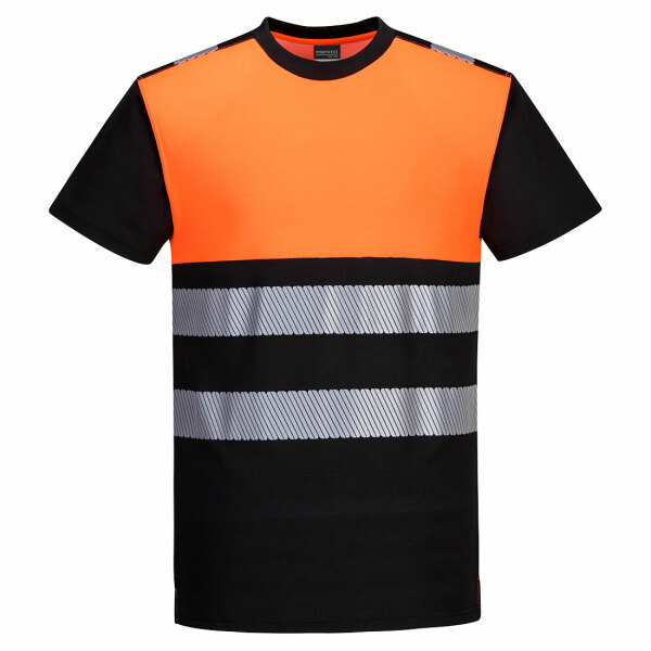PW3 Hi-Vis Class 1 T-Shirt Black/Orange