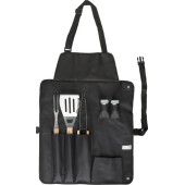 Nylon (600D) schort met barbecue set Hugo zwart