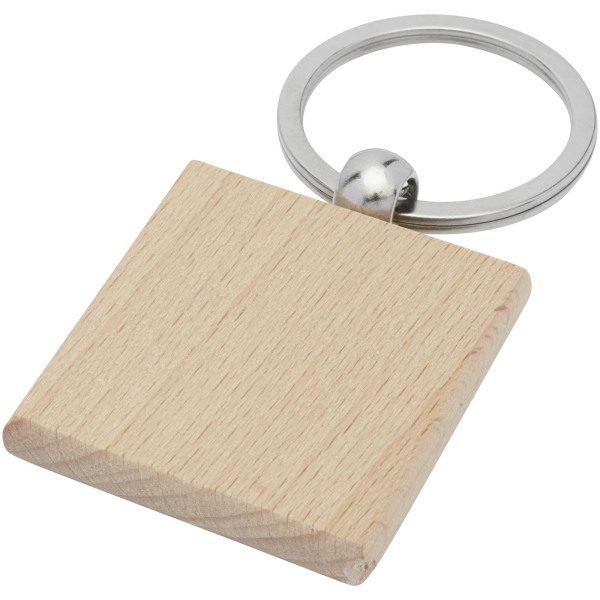Gioia beech wood squared keychain - Natural