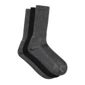 Work Gear Socks 3 Pack - Black/Melange Grey - 39/42 (M)