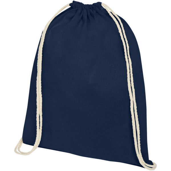 Oregon 140 g/m² cotton drawstring backpack 5L - Navy