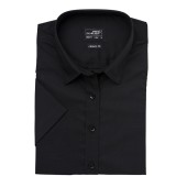 Ladies' Shirt Shortsleeve Poplin - black - XL