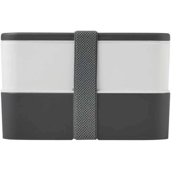 MIYO double layer lunch box - Grey/White/Grey