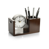 Pennenhouder Desk Clock Bruin