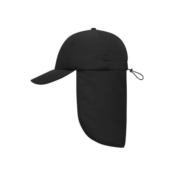 MB6243 6 Panel Cap with Neck Guard - black - one size