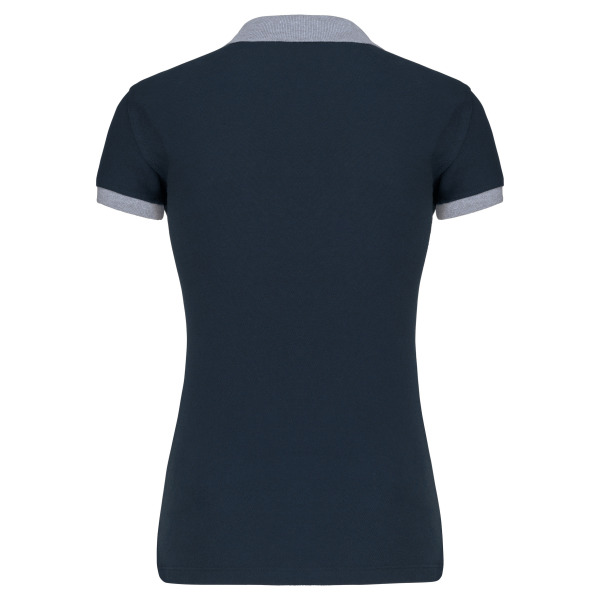 Piqué-damespolo tweekleurig Navy / Oxford Grey XL
