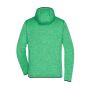 Men's Knitted Fleece Hoody - green-melange/black - M