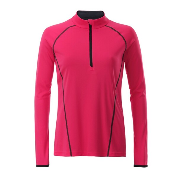 Ladies' Sports Shirt Longsleeve - bright-pink/titan - L