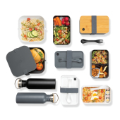 PP lunchbox vierkant, antraciet