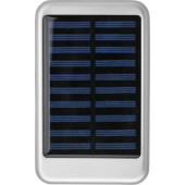 Aluminium solar powerbank zilver