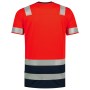 T-shirt High Vis Bicolor 103006 Fluor Red-Ink XS