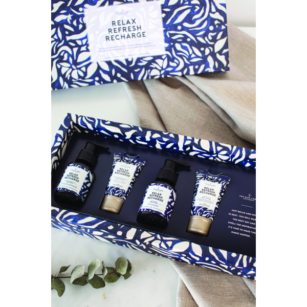 Luxe giftset - Relax Refresh Recharge, blauw
