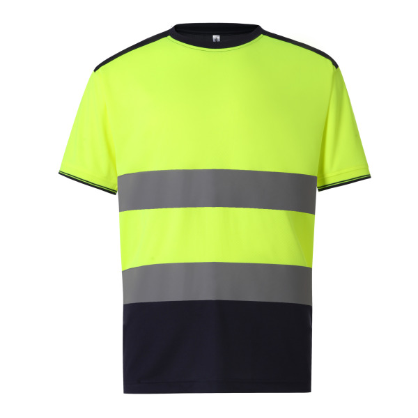 Tweekleurig signalisatie-T-shirt Hi Vis Yellow / Navy XXL